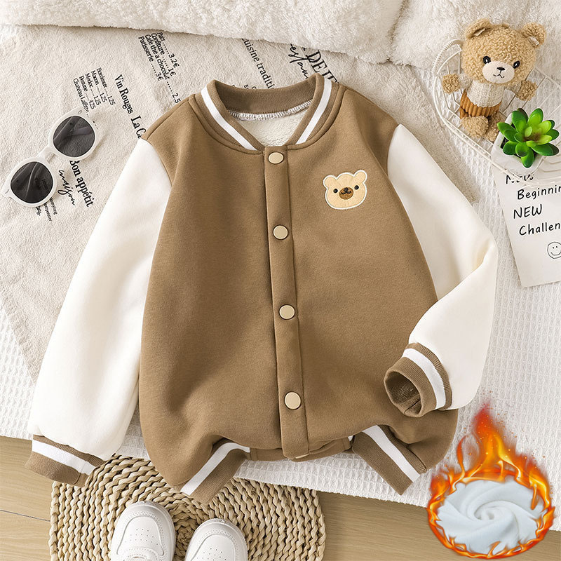 Toddler Boy Winter Fleece Jacket - Giacche in pile da baseball per